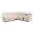 Manual Reclining White Leather Sectional Sofa With Bluetooth Speaker 6 Seater Corner Couch-1579202288