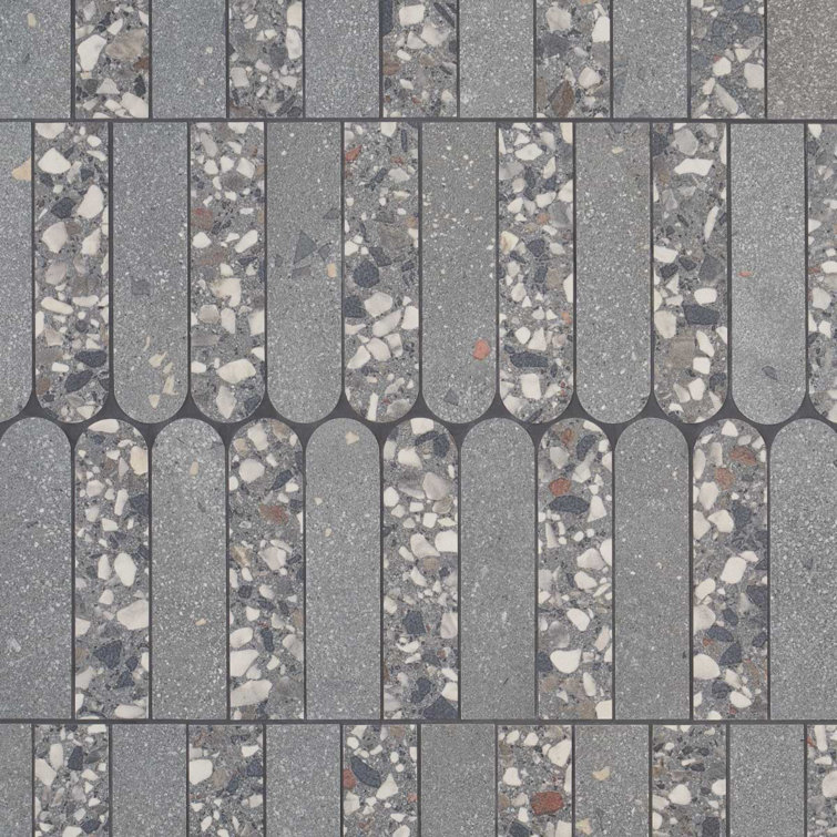 Kobe Fin 2X8 Terrazzo Look Matte Porcelain Mosaic Tile