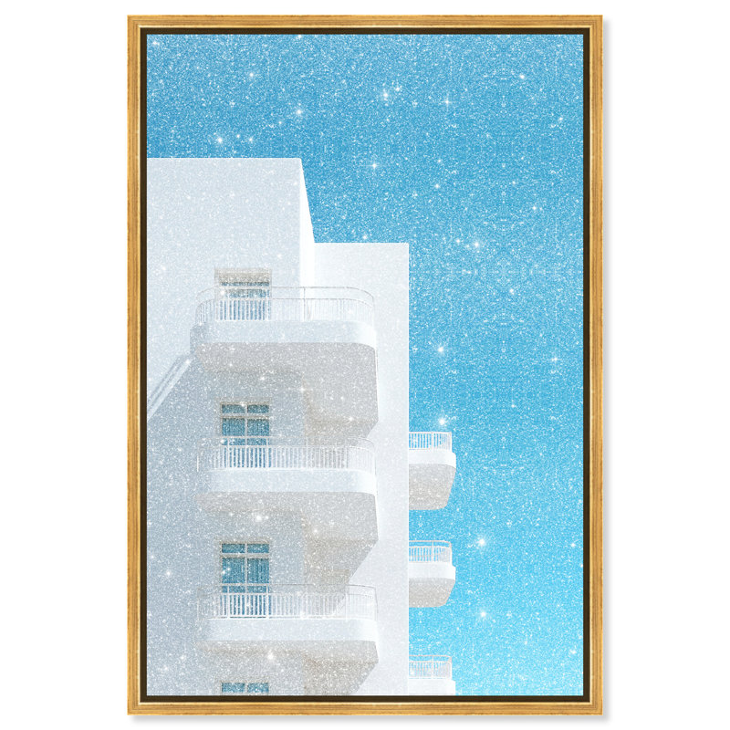 Modular White II Architecture Canvas Print by Oliver Gal, Black Frame, 10 x 15, 21"H x 31"W, Gold Floater Frame