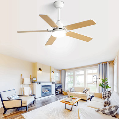 Ventilateur de plafond écoénergétique 42 pouces avec 5 pales et silencieux réversible avec télécommande
