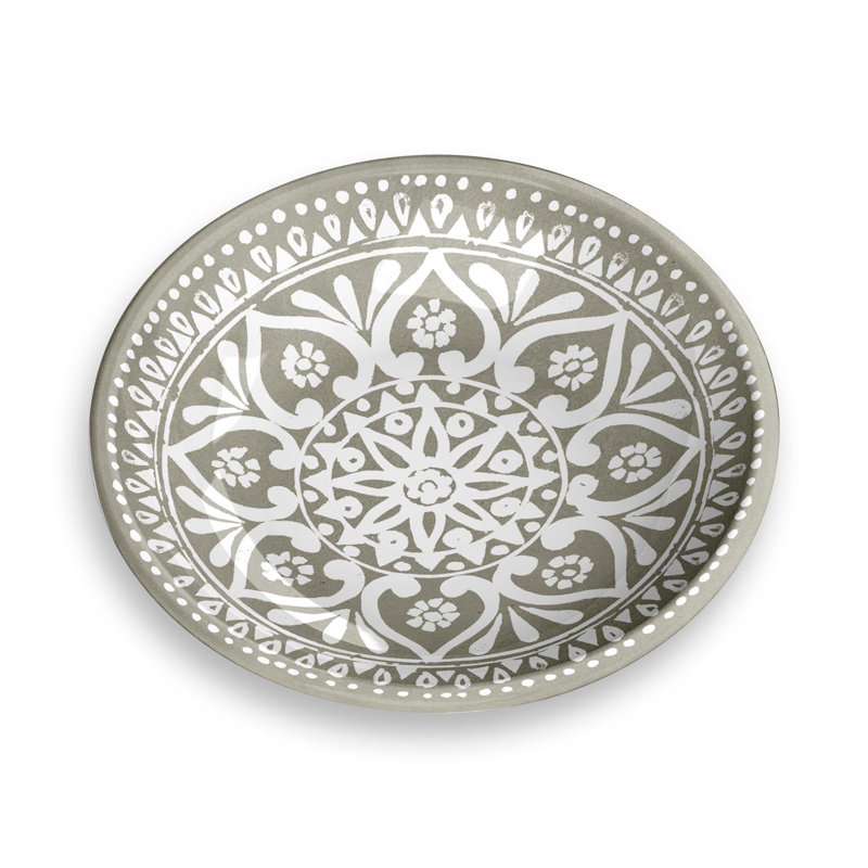 Plat à médaillon Cisterna, Gris / Blanc