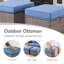 Canapé d'extérieur en rotin avec coussins et repose-pieds Tya-469042805