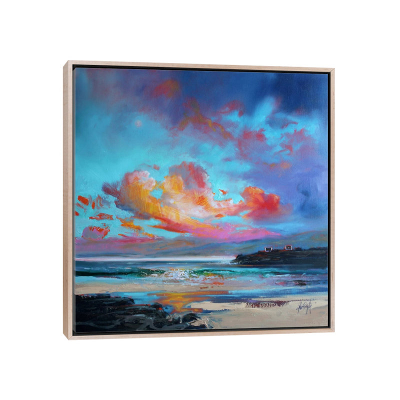 Print on Canvas, 45.72cm H x 45.72cm W x 3.81cm D, Oak Floater Framed