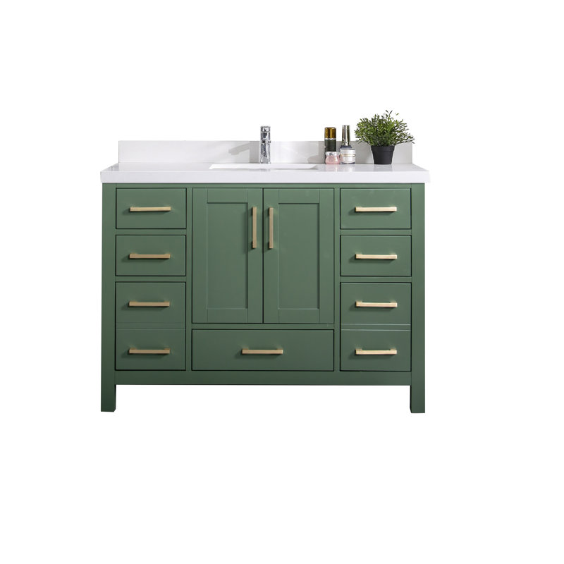 Ensemble de meuble-lavabo simple 42 po Uckfield, Blanc, Vert
