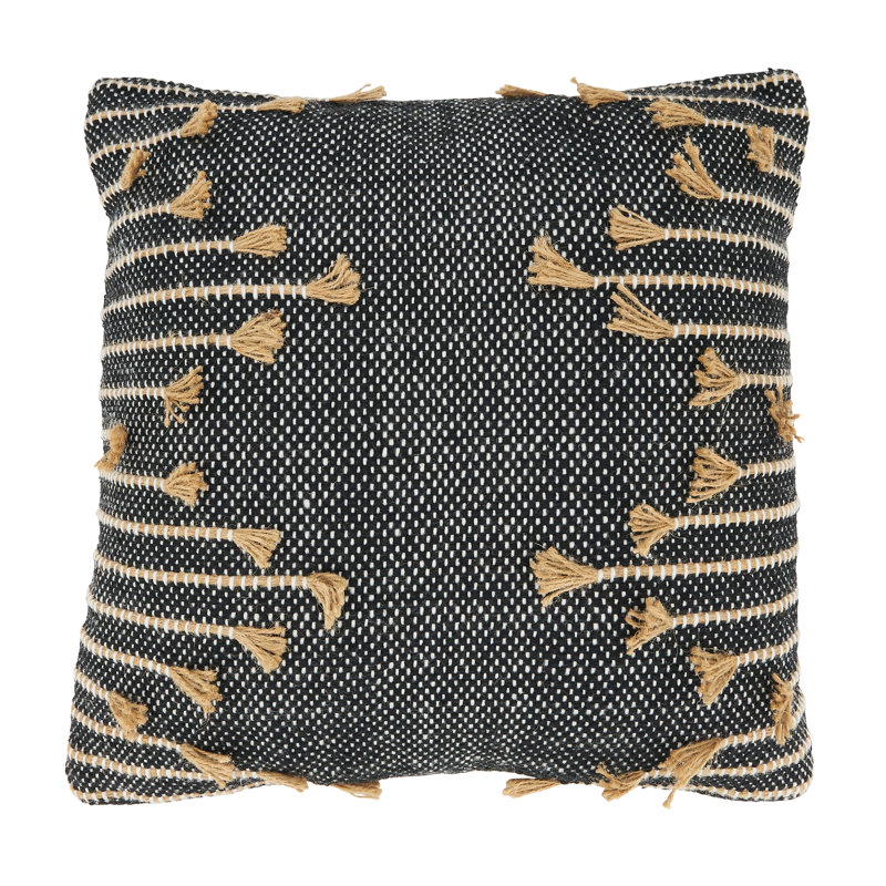 Andromeda Collection Tassels Cotton Blend Pillow Cover