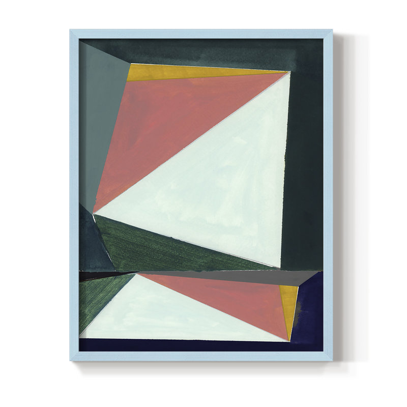 Chop I, reproduction encadrée - bois massif, Bleu, H 10 po x l 8 po