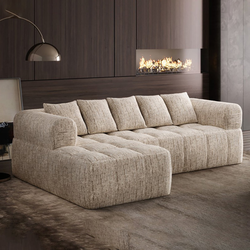 Canapé modulaire avec méridienne Haven, Taupe
