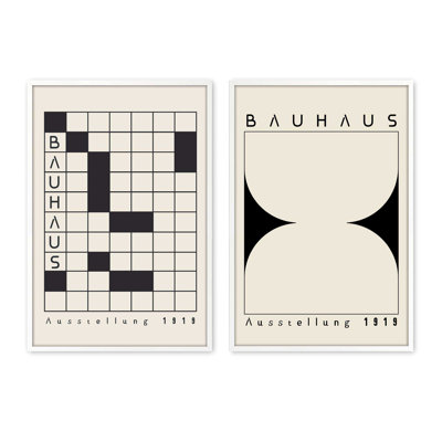 Bauhaus Grid & Balance Set of 2 Prints in a Frame
