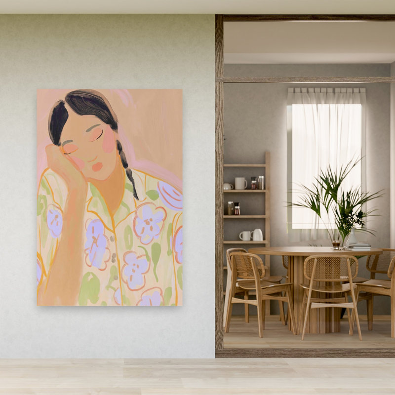 Peaceful Floral Slumber Contemporary Flower Wall Art Print 1 Piece Wrapped Canvas Wall Art, 152.4cm H x 101.6cm W
