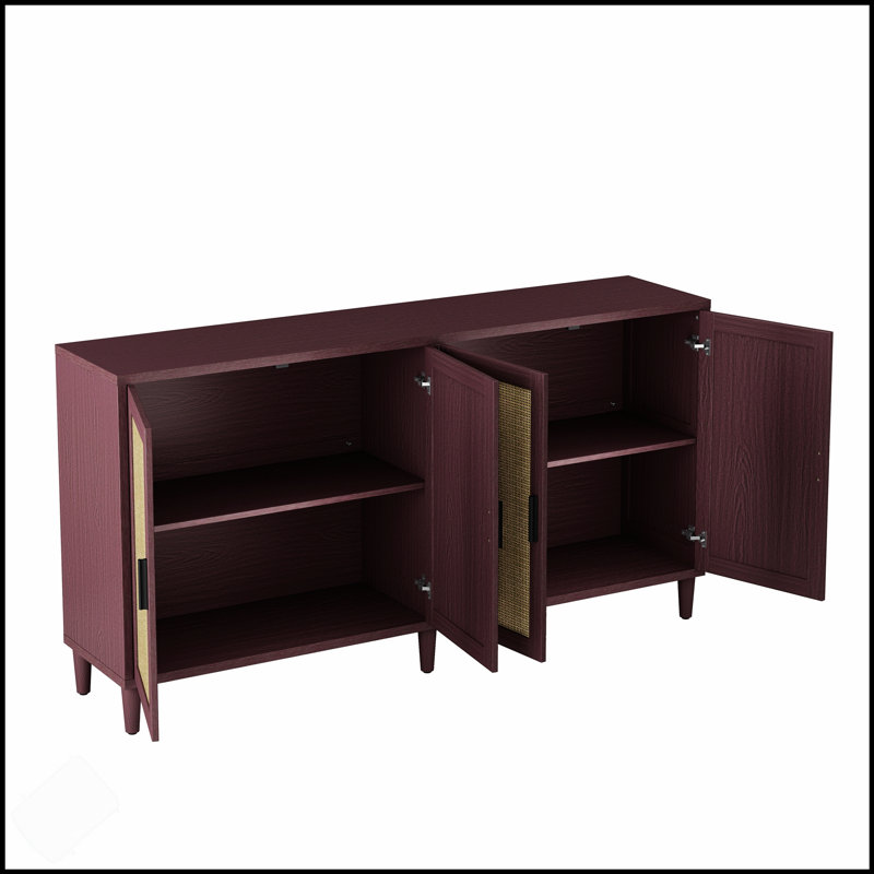 70-Inch Rattan Buffet Cabinet With Adjustable Shelves, Perfect For Organized Storage And Elegant Home Decor