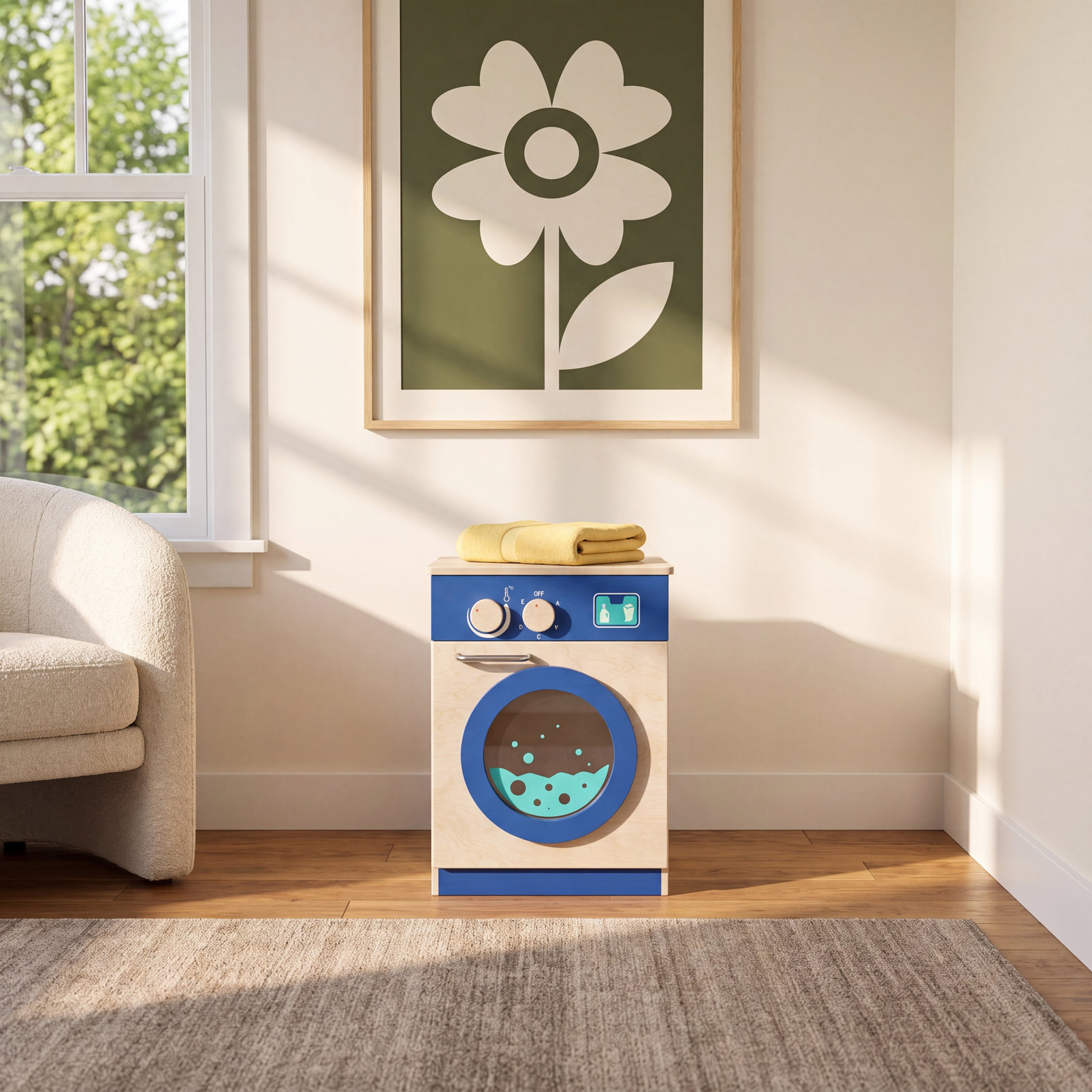Bright Beginnings Wooden Play Washing Machine