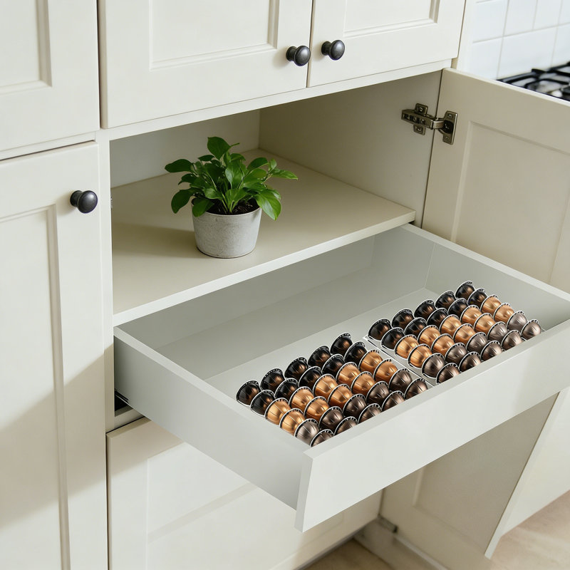 Plateau de rangement pour capsules de café, insert de tiroir en acrylique transparent pouvant contenir 30 dosettes compatibles avec Nespresso Vertuoline, solution de rangement pour comptoir de cuisine
