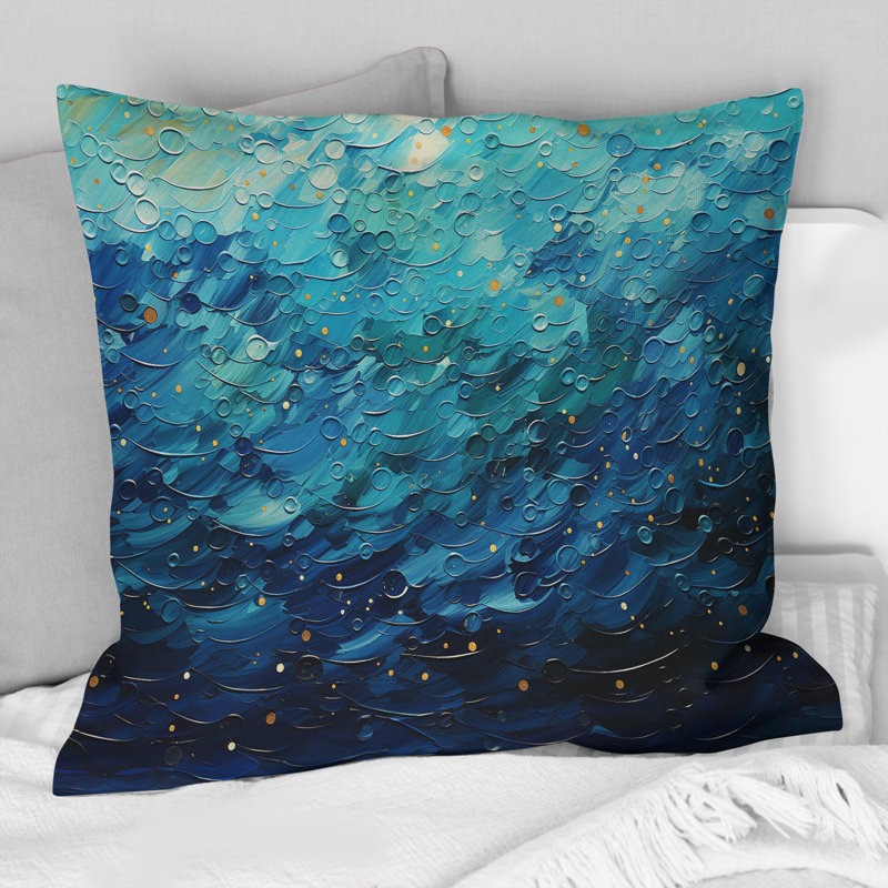 Coussin Oceanic Pointillism I - Abstract Collages