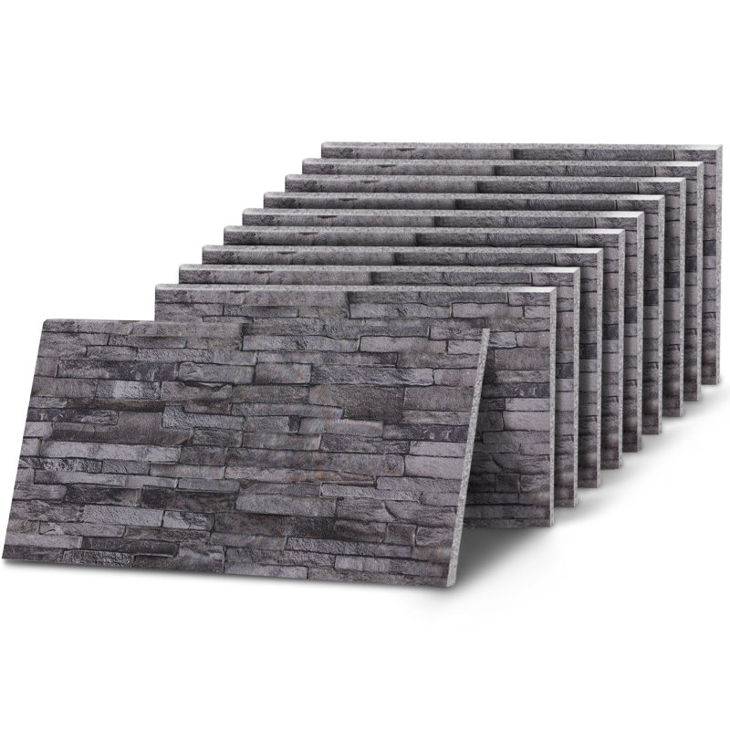 Panneau mural effet pierre anthracite - Panneau unique, Gris anthracite