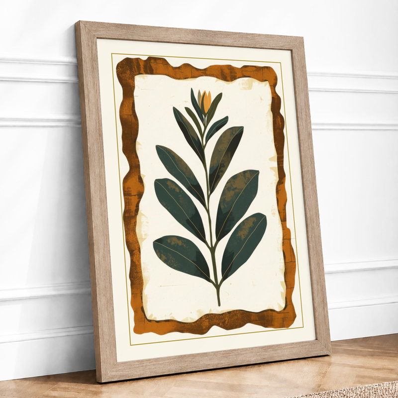 Study in Green Botanical - Framed Print, Oak, A4 - 29.7 x 21.0 cm