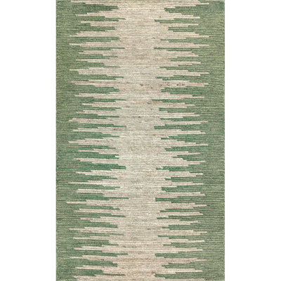 Abrash Ikat Hand-Tufted Wool Area Rug Cut/Loop Pile