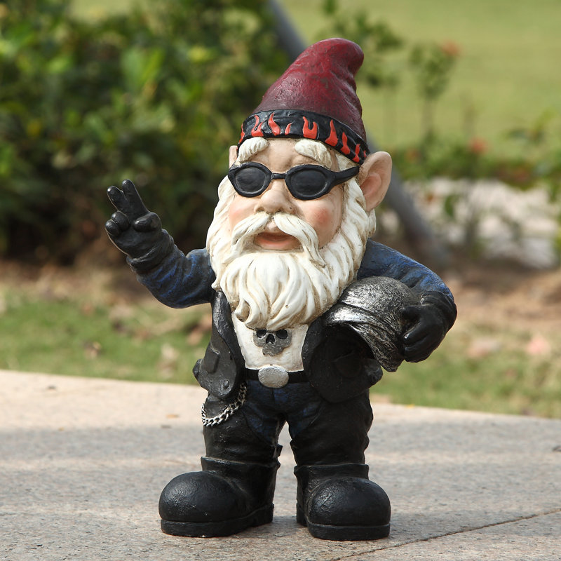 Statue gnome motard