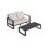 Double Sofa + Rectangular Coffee Table, Milky  American Cloth Cushion