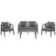 4 Pcs Modern Outdoor Seating Set, Durable and Comfortable Patio Furniture Set for Backyard, Poolsides-2122533429