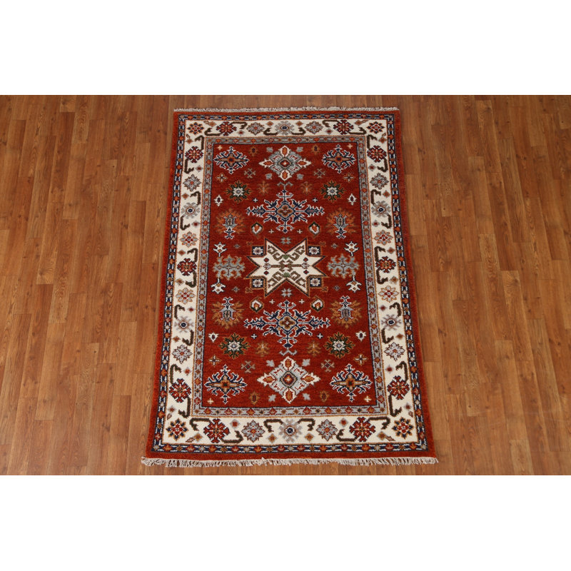 Tapis géométrique Kazak noué à la main