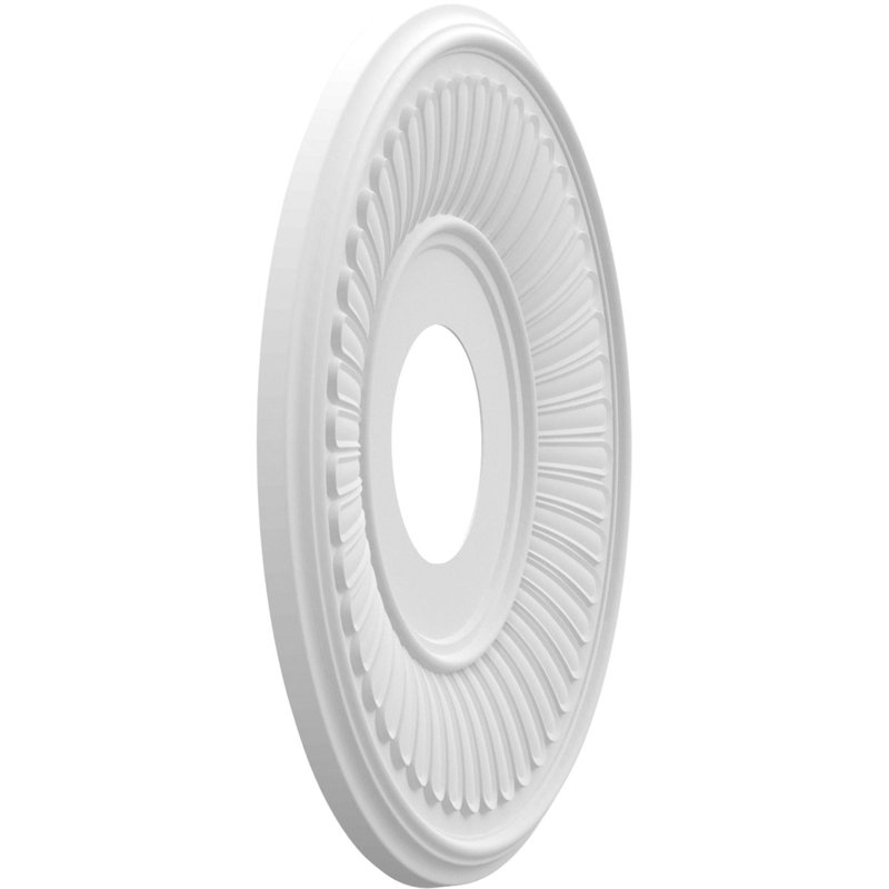 Médaillon de plafond Berkshire en PVC thermoformé, Inachevé, H 13 po x l 13 po x P 0,75 po