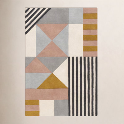 Laureate Cream Light Gray Hand-Tufted Wool Rug