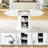 Modern 47" To 63" Expandable Round-To-Oval Dining Table With Fluted Pedestal Storage Cabinet And Reinforced Metal Frame-972698879