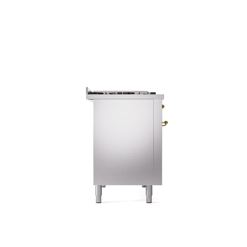 ILVE Nostalgie II 48 Dual Fuel Range , Stainless Steel/Brass, Liquid Propane
