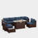 Romanas 8 Piece Patio Conversation Sets With Fire Pit Table