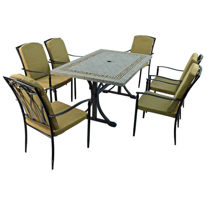 Burlington Dining Table with 6 ASCOT DELUXE Chairs Garden Set