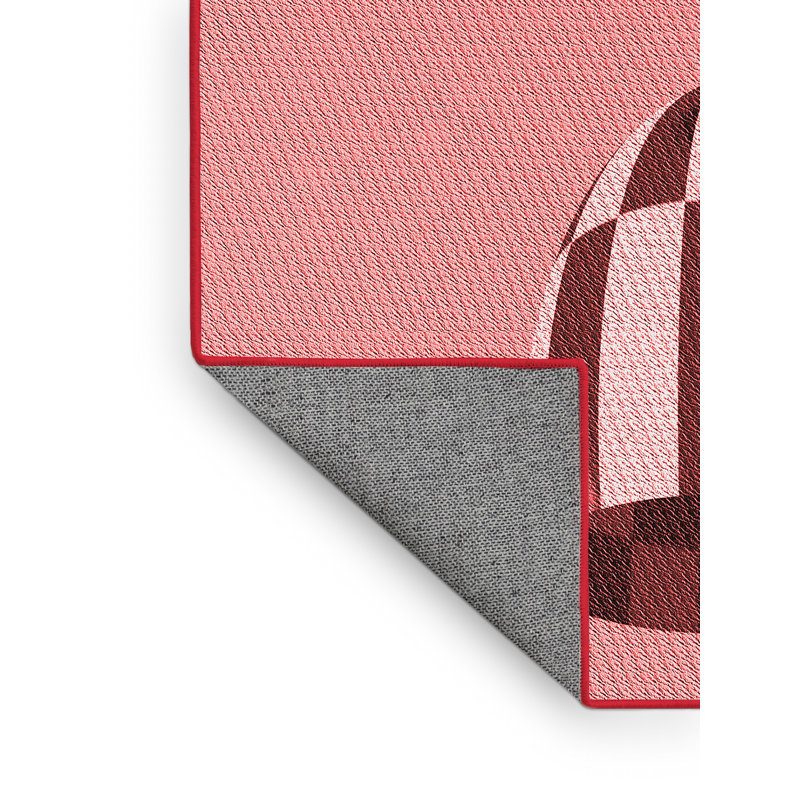 Tapis tissé à la machine en rouge, Rectangle 7 pi x 9 pi