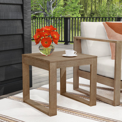 Cove 22" Solid Eucalyptus Wood Outdoor Side Table