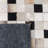 Herren Hand Woven Leather/Felted Cloth Geometric Rug in Ivory/Black-1941056403