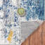 Tapis abstrait blanc cassé / bleu Elkmont-42326815
