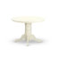 Ensemble de salle à manger 3 pièces comprenant une table de cuisine ronde avec pied central et 2 chaises de salle à manger Parson en lin Shitake foncé, 107 x 107 cm, blanc lin-936697438-871247613-851026562