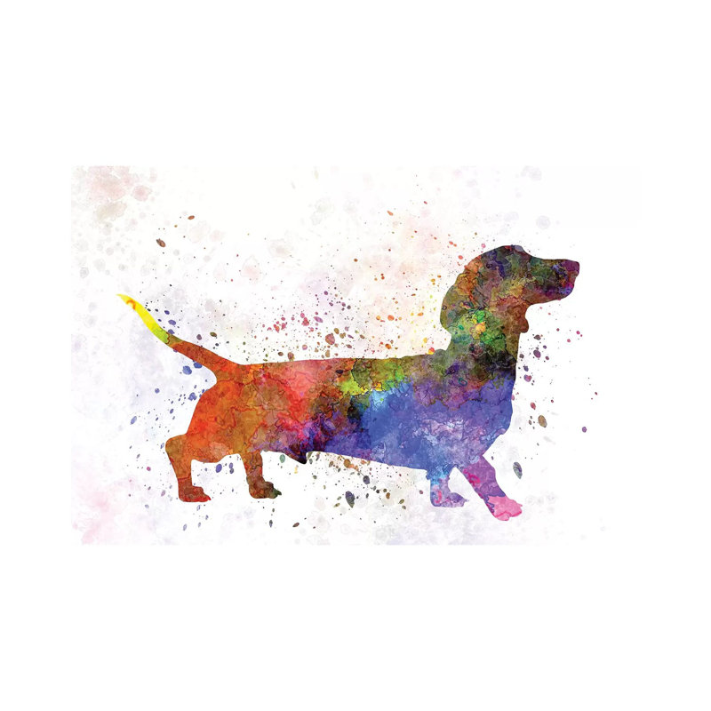 Short Haired Dachshund by Paul Rommer - Painting on Canvas, Wrapped Canvas, 30.48 cm H x 45.72 cm W