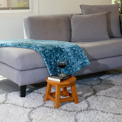 Repose-pieds moderne à motif floral grand, blanc grand