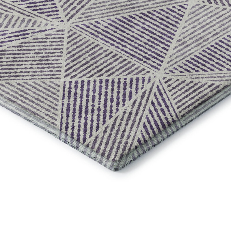 Premium Machine Washable Cerrito Purple Rug, Rectangle 1'8" x 2'6"