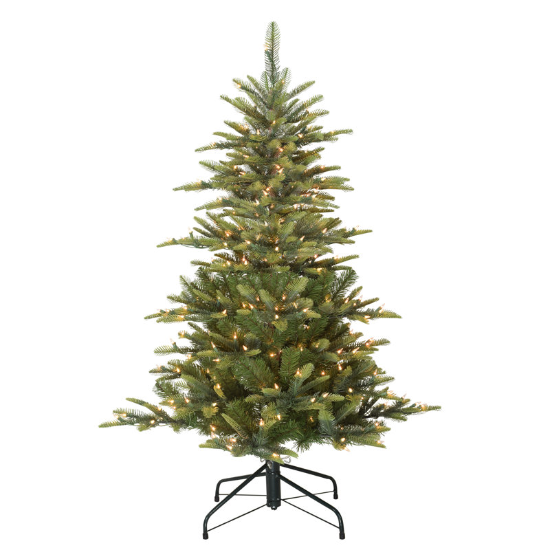 Lighted Artificial Fir Christmas Tree, 4.5ft H