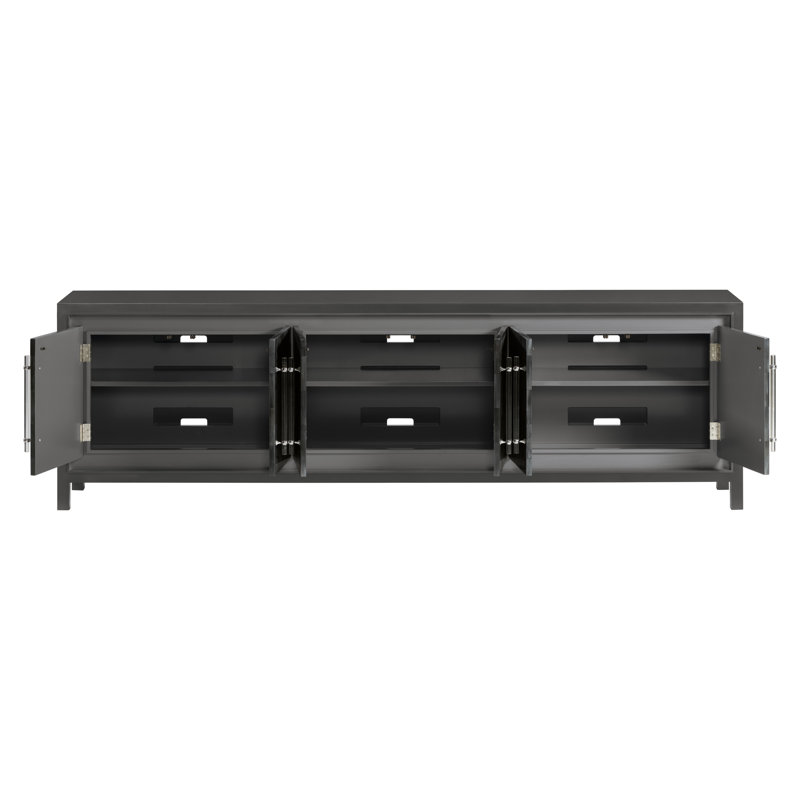 Signature Designs Elation White Long Media Console, Black