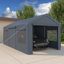 10 pi. L 20 pi. Auvent de garage portatif en acier galvanisé D Carport