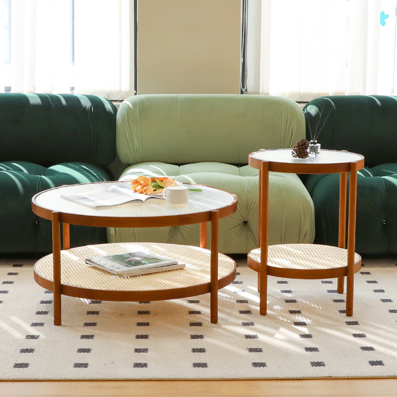 Ensemble de tables basses Modern Farmhouse Living, ensemble de tables rondes emboîtables élégantes et élégantes, ensemble de tables de bout pour le salon, table de bout pour chambre à coucher - 1pc
