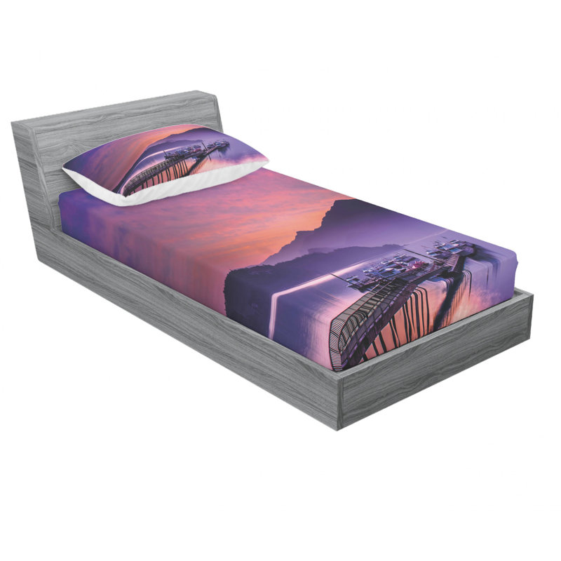 Ensemble de draps majestic nantou taïwan mer, Ensemble de draps pour lit simple avec drap-housse