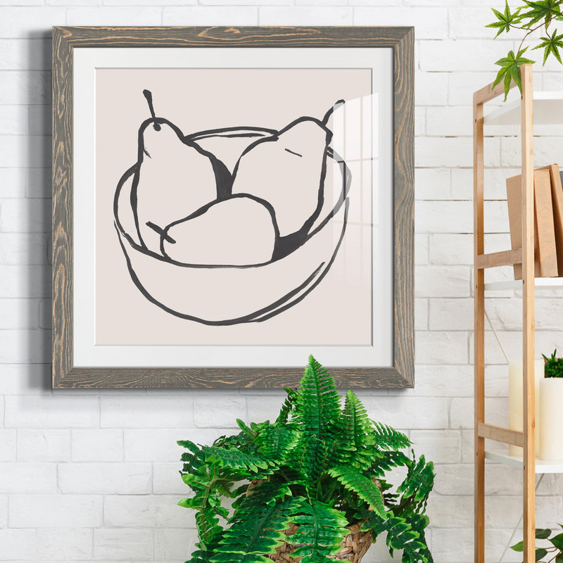 «Simple Pear I», reproduction encadrée prête à accrocher, H 17 po x l 17 po x P 1,5 po, Cadre gris