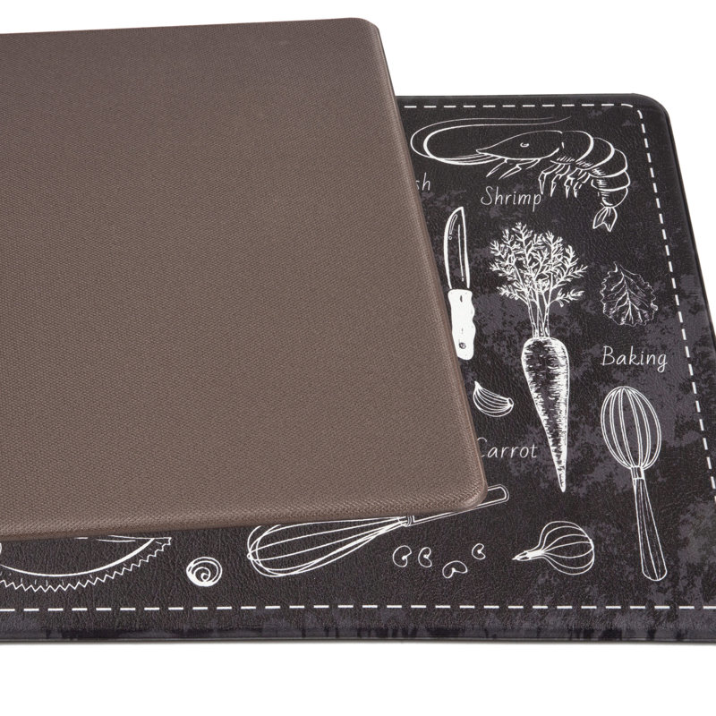 Synthetic Water Resistant Anti-Fatigue Non-Skid Kitchen Mat, Rectangle 1'6" x 3'11''