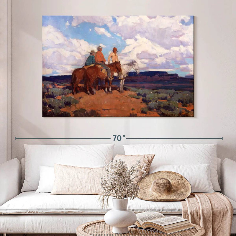 Lelar Navajo Riders, H 34 po x l 51 po