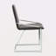 Chaise d'appoint en velours gris et finition chromée (ensemble de 2)