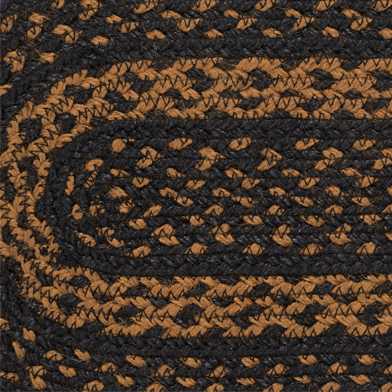 Chemin de table en jute noir et brun clair