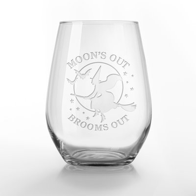 Lune de lune 15 oz. Verre à vin gravé sans pied