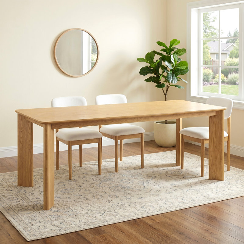 Table de salle à manger en bois 33,5 "x H 30" avec 4 pieds, H 30 po x L 79 po x l 33,5 po, Bois naturel